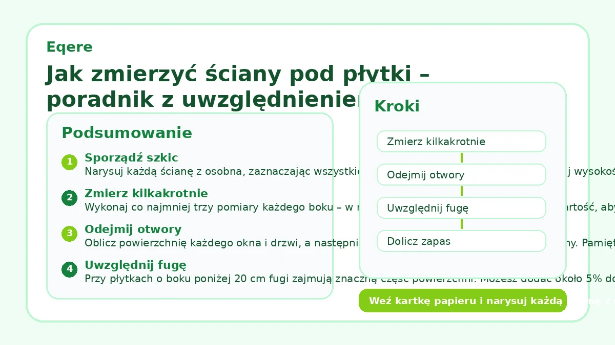 Jak zmierzyć ściany pod płytki – poradnik z uwzględnieniem okien i drzwi