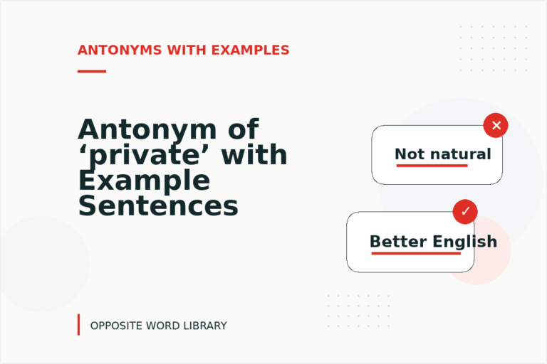 Antonym of ‘private’ with Example Sentences